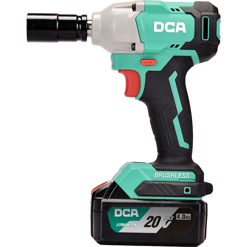 DCA 20V Brushless Impact Wrench 298nm Kit With 2.0Ah*1 & Charger