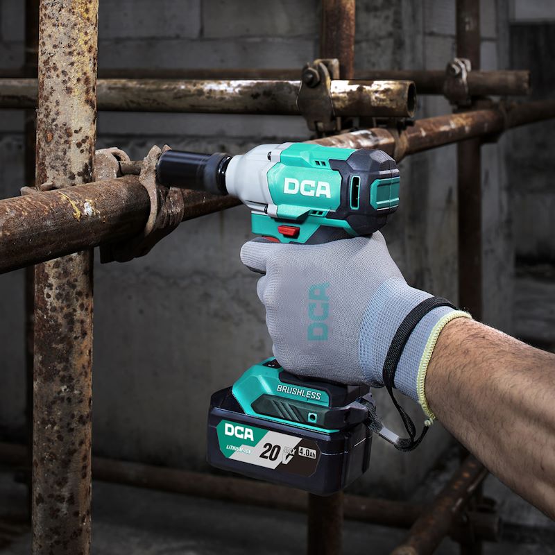 DCA 20V Brushless Impact Wrench 298nm Kit With 4.0Ah*2 & Charger