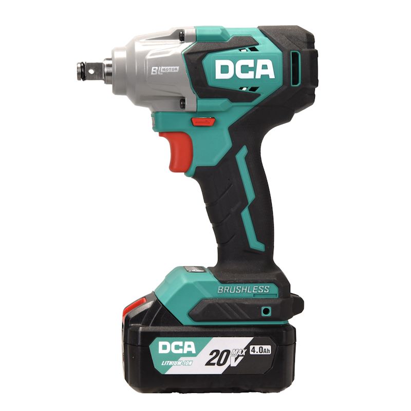 DCA 20V Brushless Impact Wrench 320nm Kit With 4.0Ah*2 & Charger