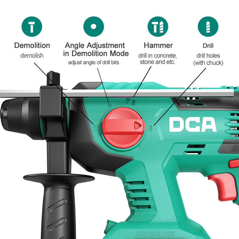 DCA 20V Brushless Rotary Hammer 2.1J Kit With 4.0Ah*1 & Charger