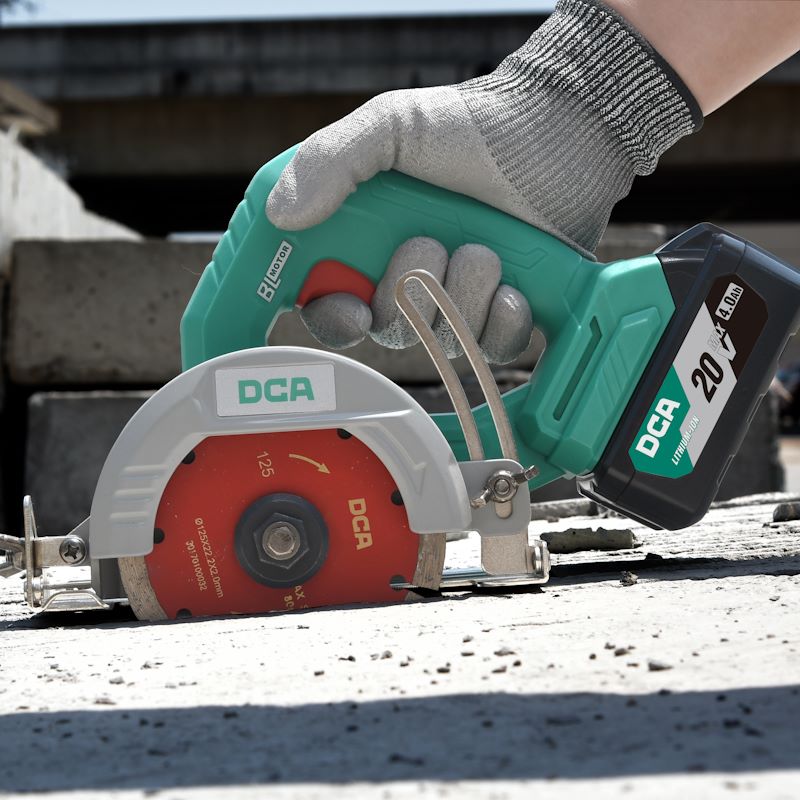 DCA 20V Cordless Brushless Marble Cutter 125mm (Tool Only)