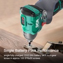 DCA Tools 12V Cordless Brushless Impact Driver Kit With 2.0Ah*2 & Charger