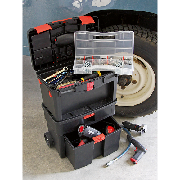 Mobile Tool Chest with Tote Tray & Removable Assortment Box