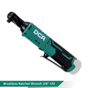 DCA 12V Cordless Brushless Ratchet Wrench + 2,0Ah Batteries + Charger