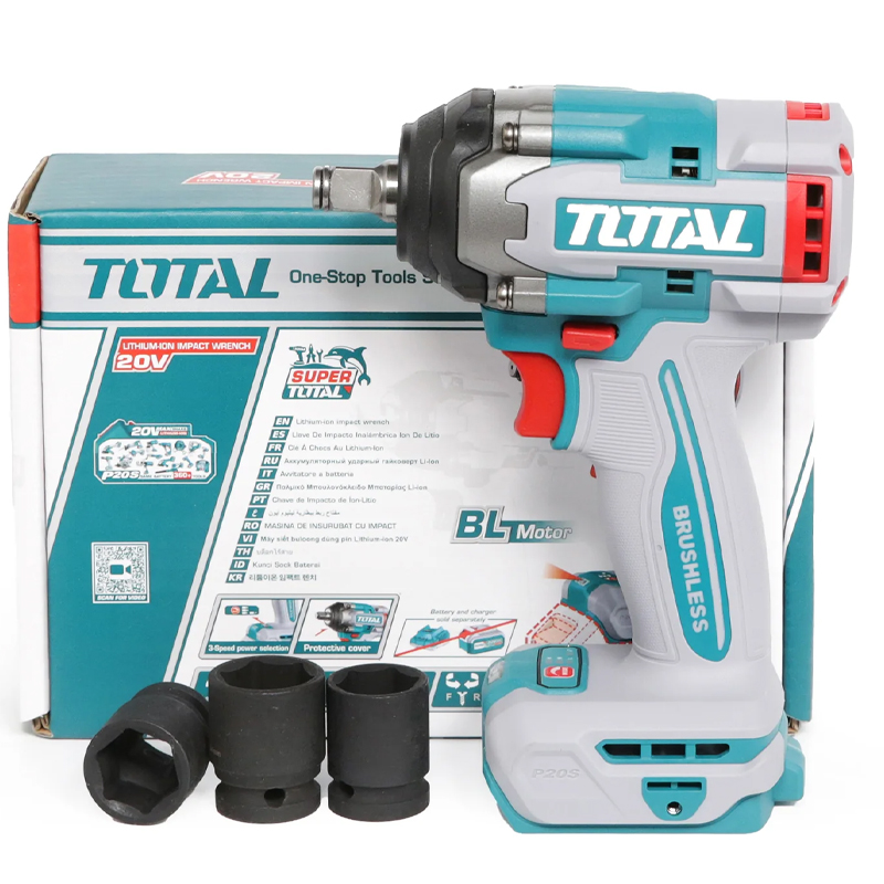 TOTAL TIWLI20501 Brushless Cordless Impact Wrench – 20V, 500Nm | Tool Only