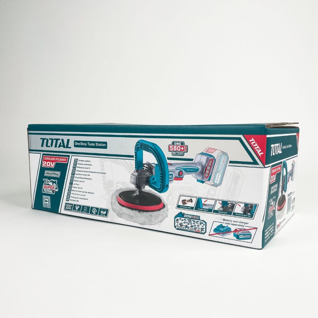 TOTAL TAPLI2018 Industrial Brushless Cordless Angle Polisher – 20V, 180mm | Tool Only
