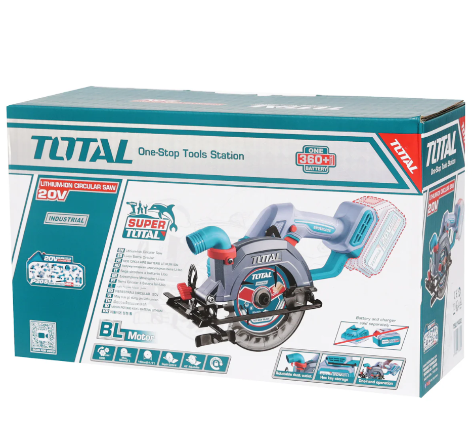 Cordless Brushless Circular Saw 20V 140mm, TOTAL TOOLS (Tool Only)