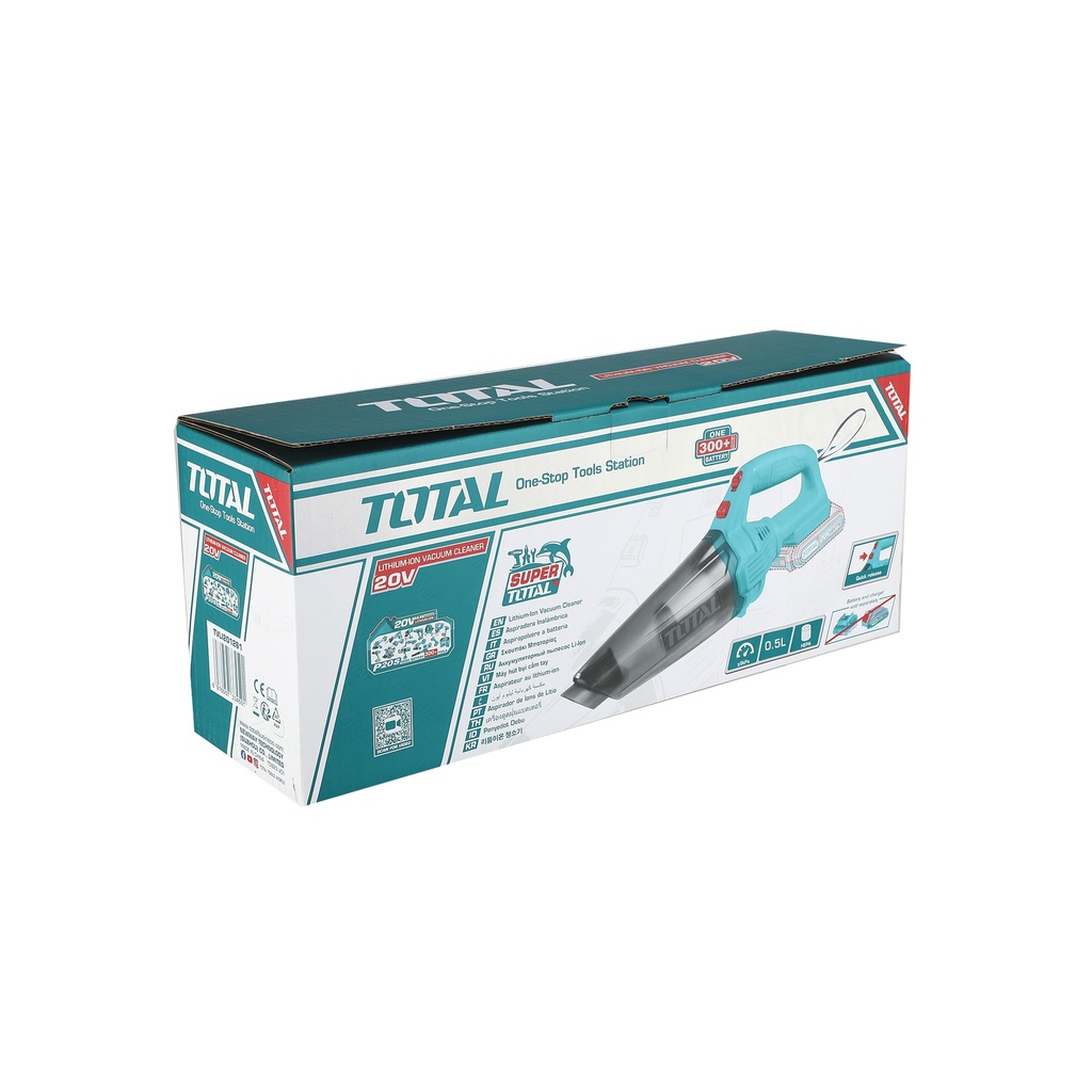 TOTAL TVLI201261 Cordless Handheld Vacuum Cleaner – 20V, 0.5L | Tool Only