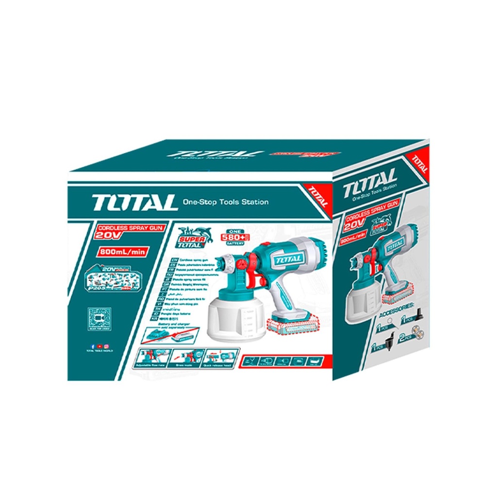 Cordless 20V Spray Gun, TOTAL TOOLS