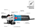 DongCheng DSM02-115 Industrial 710W 115mm Angle Grinder