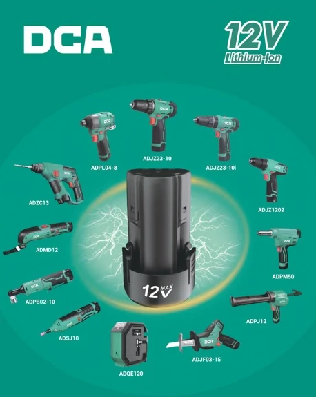 DCA ADPB02-10EK 12V Cordless Ratchet Wrench Kit – 45Nm
