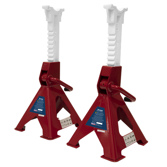 Axle Stands (Pair) 3tonne Capacity per Stand Ratchet Type