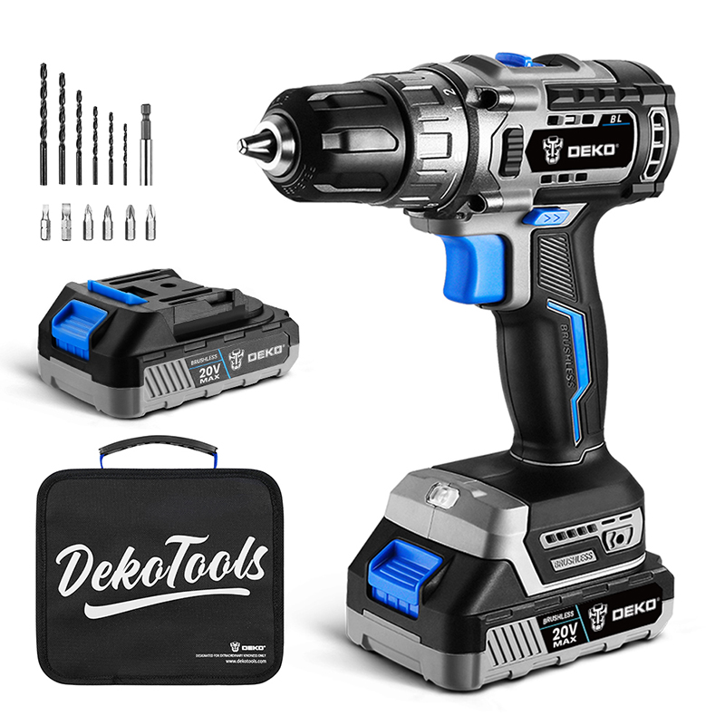 DKBL20DU3-BS2-Brushless Cordless Drill  With 2 x 2.0Ah Battery And Charger + Bag