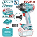 TOTAL TIWLI2050 Brushless Cordless Impact Wrench Set – 20V, 500Nm