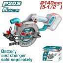 Cordless Brushless Circular Saw 20V 140mm, TOTAL TOOLS (Tool Only)
