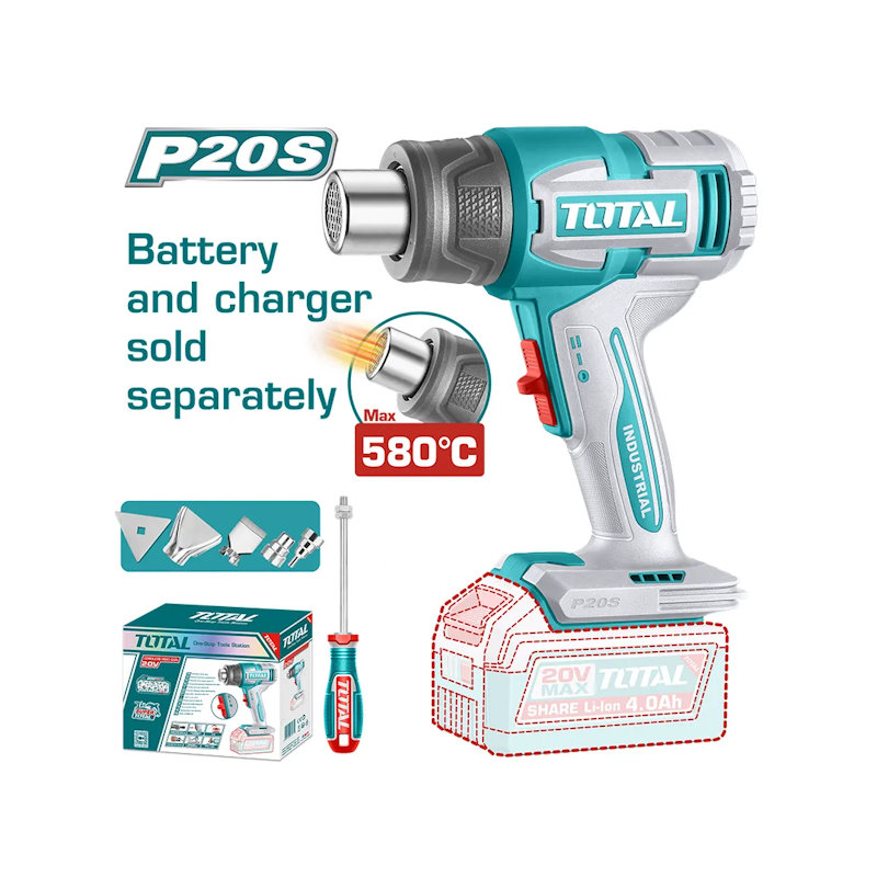 TOTAL TBLI2008 Industrial Cordless Heat Gun – 20V | Tool Only