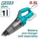 TOTAL TVLI201261 Cordless Handheld Vacuum Cleaner – 20V, 0.5L | Tool Only