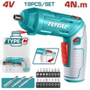 TOTAL TSDLI0442 4V 1.5Ah USB Type-C Cordless Screwdriver Set