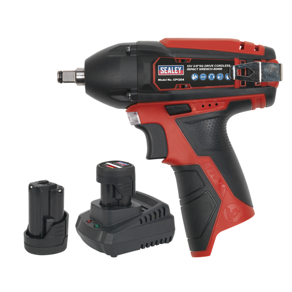 Impact Wrench Kit 3/8"Sq Drive 12V Lithium-ion - 2 Batteries, SEALEY UK