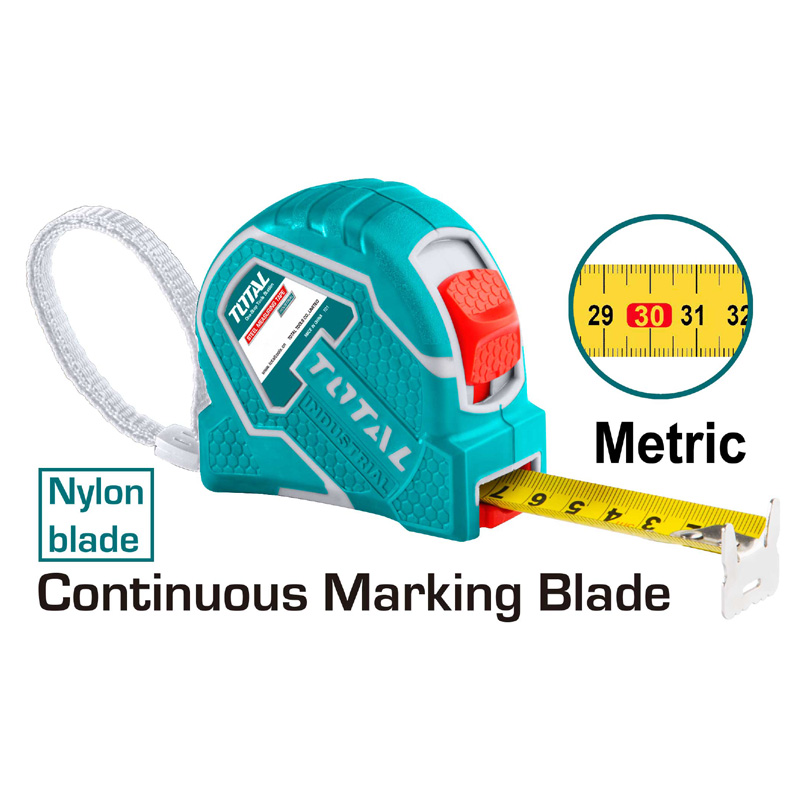 Measuring Tape 5mx25mm Steel Double Hook, TOTAL TOOLS