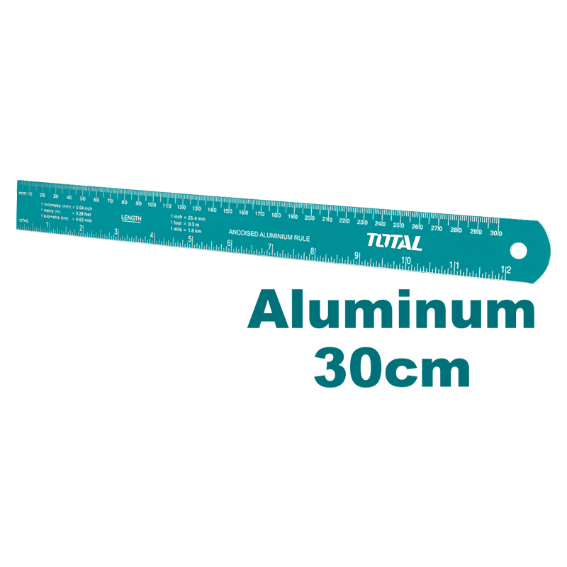 Ruler 30cm Aluminum, TOTAL TOOLS