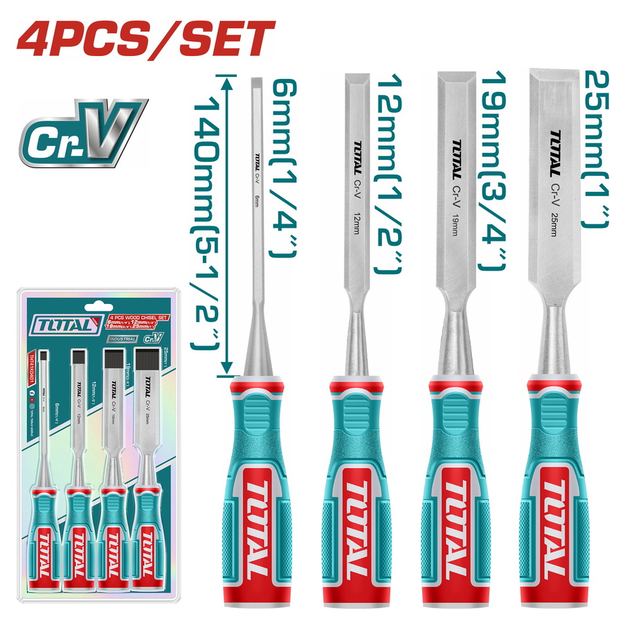 Wood Chisel Set 4Pcs Industrial