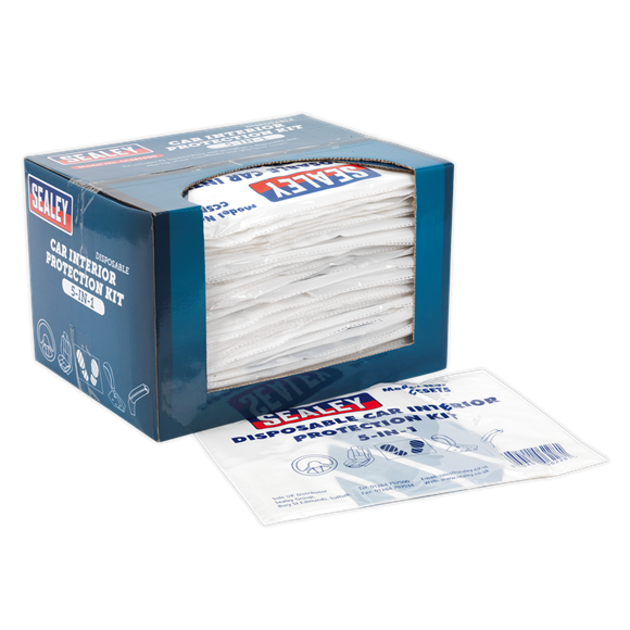 5-in-1 Disposable Car Interior Protection Kit Box of 50, SEALEY UK