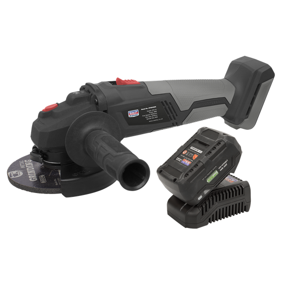 Cordless Brushless Angle Grinder Kit Ø115mm 20V 4Ah, SEALEY UK