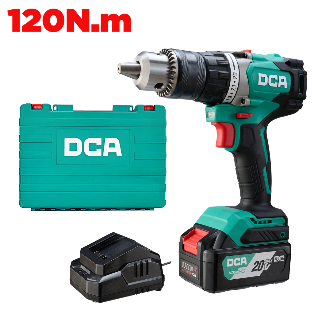 DCA 20V 16mm Cordless Brushless Driver Drill With 4.0Ah*1 & Charger