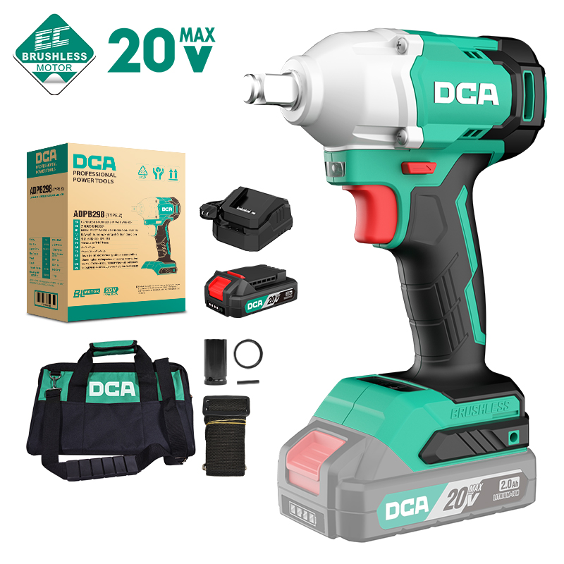 DCA ADPB298DM 20V Brushless Cordless Impact Wrench – 298Nm