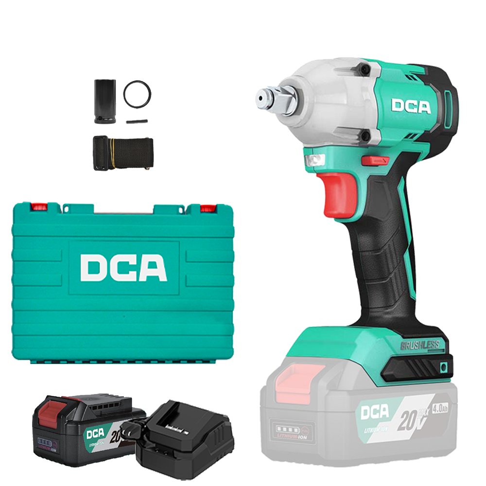 DCA 20V Brushless Impact Wrench 320nm Kit With 4.0Ah*1 & Charger