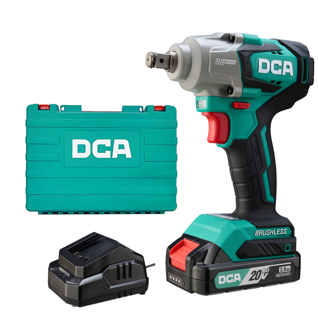 DCA ADPB02-18MDM 20V Brushless Cordless Impact Wrench Kit – 320Nm