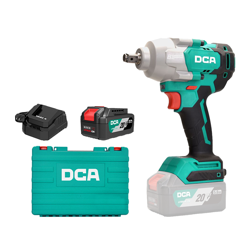 DCA 20V Brushless Impact Wrench 698nm Kit With 5.0Ah*1 & Charger
