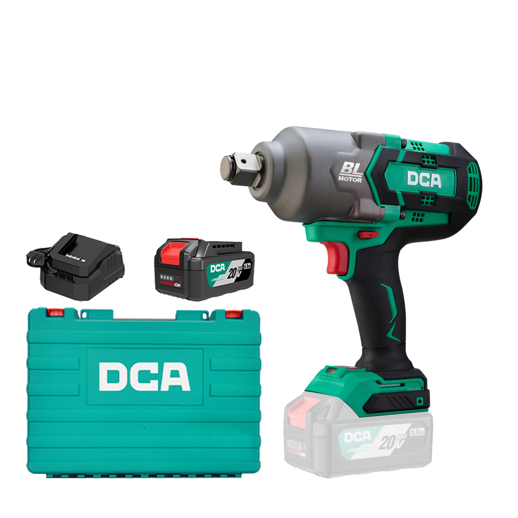 DCA 20V Brushless Impact Wrench 998nm Kit With 5.0Ah*1 & Charger