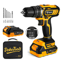 DEKO 20V Cordless Impact Drill With
2pc 2.0Ah Lithium-Ion Battery & 1pc Charger - in a DEKO Tool Bag