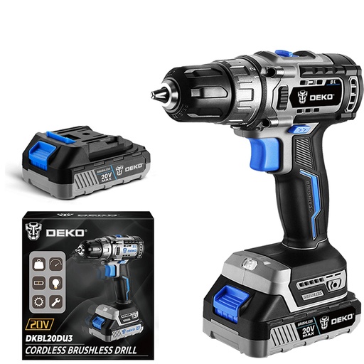 [DKBL20DU3-HS2] DKBL20DU3-HS2 - Brushless Cordless Drill  With 2 x 2.0Ah Battery And Charger 