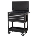 HD Mobile Tool/Parts Trolley 4 Drawer + Lockable Top - Black, SEALEY UK