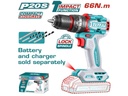 TOTAL TIDLI206681 Compact Brushless Cordless Impact Drill – 20V, 66Nm | Tool Only