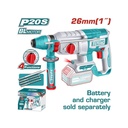 TOTAL TRHLI26208 Industrial Brushless Cordless Rotary Hammer – 20V, 2.5J, 26mm | Tool Only