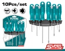 10 Pcs Screwdriver And Precision Screwdriver Set, TOTAL TOOLS