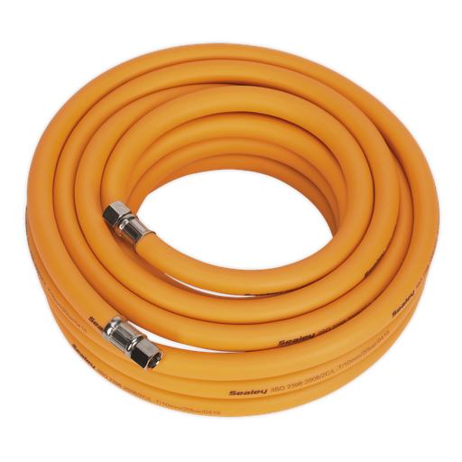 [AHHC1038] Air Hose 10m x Ø10mm Hybrid High Visibility 1/4"BSP Unions, SEALEY UK