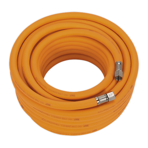 [AHHC15] Air Hose 15m x Ø8mm Hybrid High-Visibility 1/4"BSP Unions, SEALEY UK