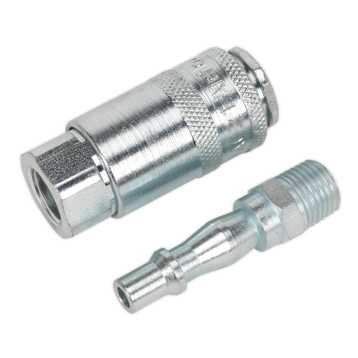 [AC61] Air Tool Coupling Kit 2pc 1/4"BSP, SEALEY UK