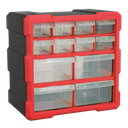 Cabinet Box 12 Drawer - Red/Black, SEALEY UK