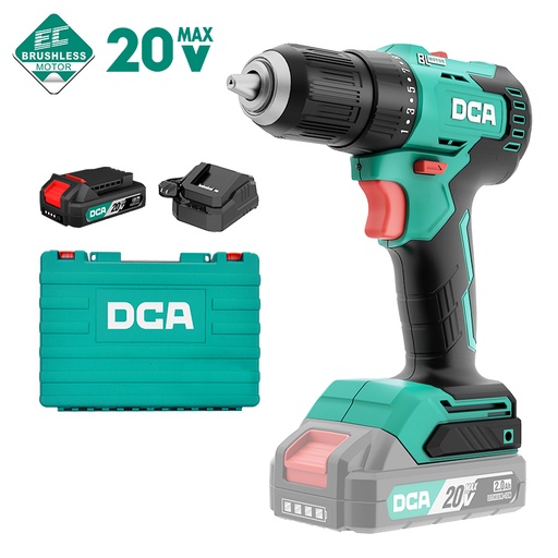 [ADJZ2050DM] DCA ADJZ2050DM 20V Brushless Cordless Driver Drill Kit – 50Nm